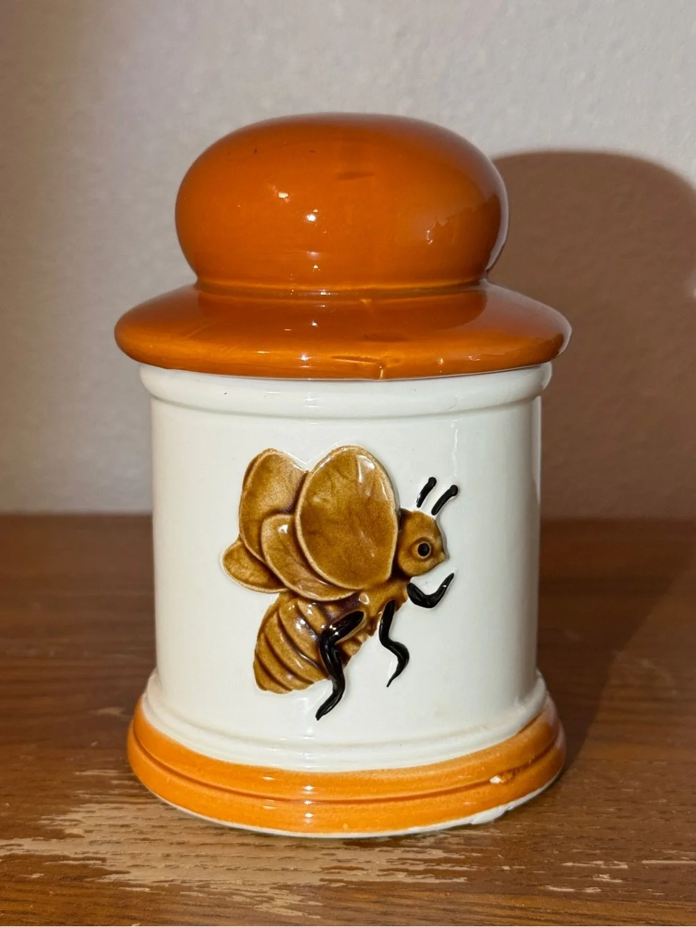 Vintage Ceramic Bee Accent Honey Jar